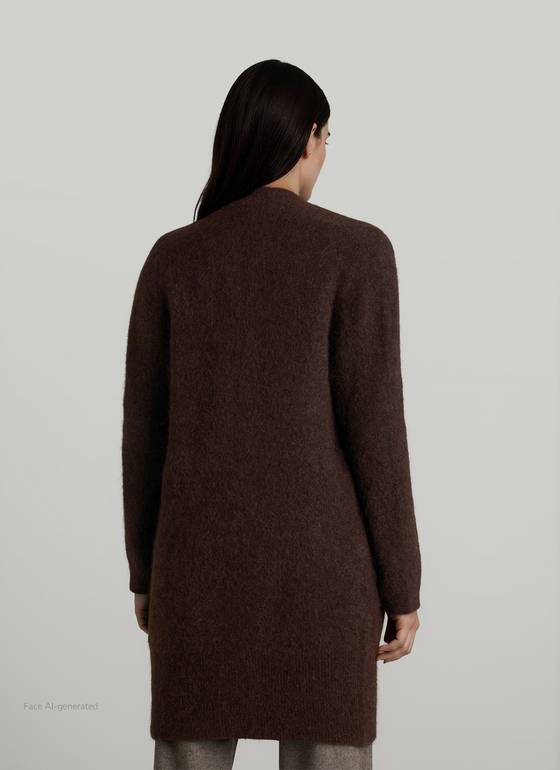 Strickjacke 1/1 Arm Dark Coffee Frontansicht