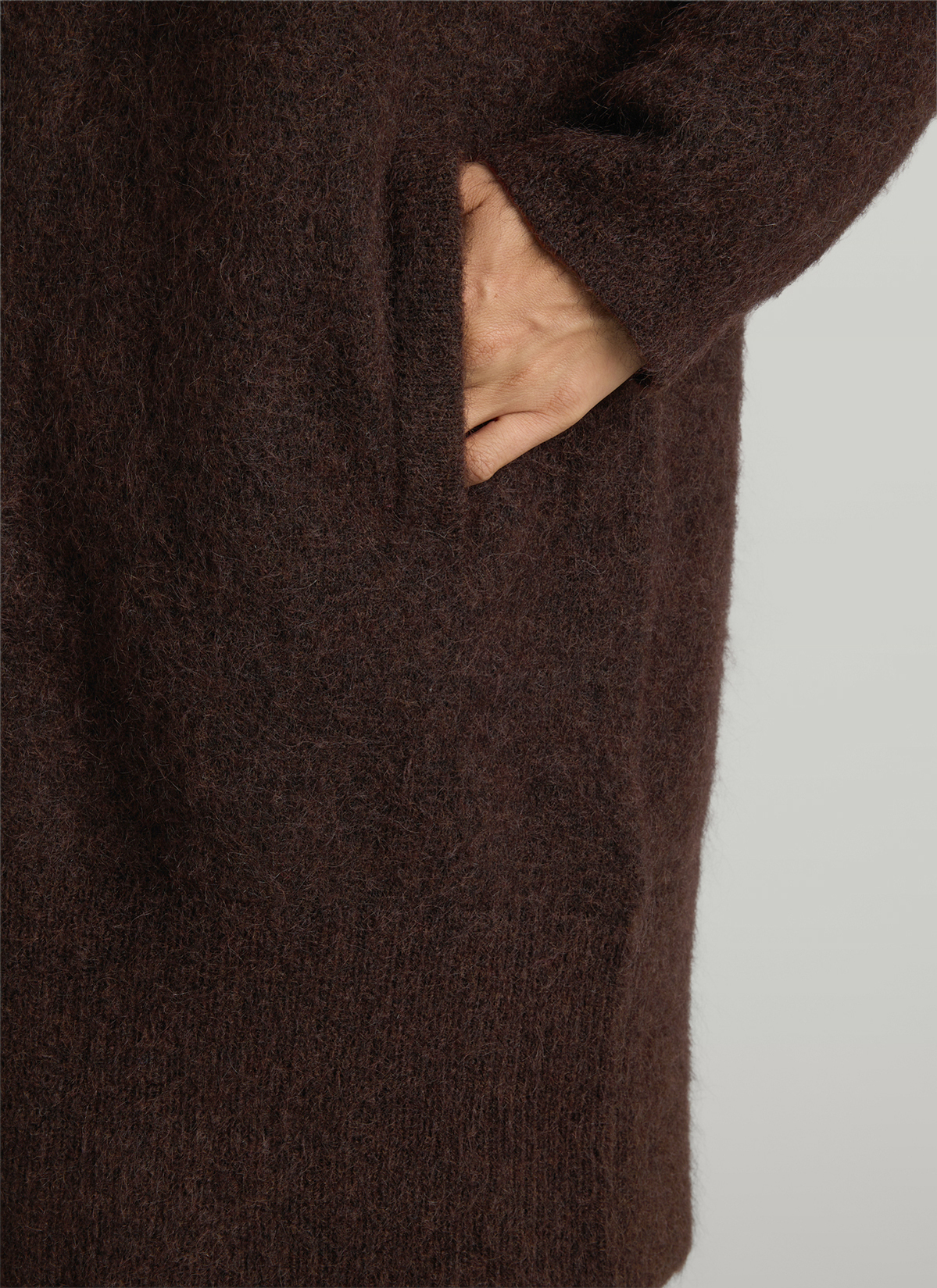 Strickjacke 1/1 Arm, Dark Coffee Detailansicht 1