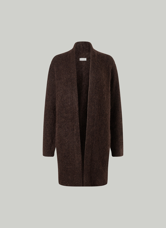Strickjacke 1/1 Arm Dark Coffee Frontansicht