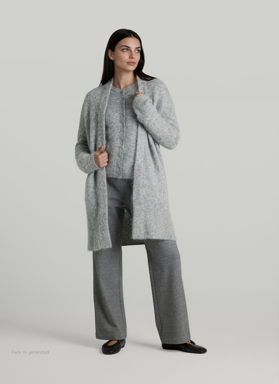 Strickjacke 1/1 Arm Autumn Mist Frontansicht