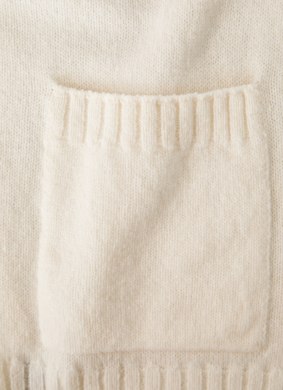 Strickjacke Schalkragen 1/1 Arm New White Frontansicht
