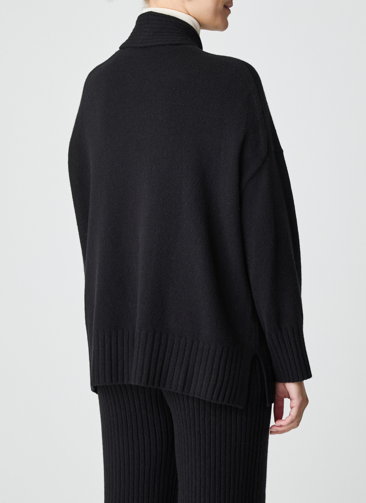 Strickjacke Schalkragen 1/1 Arm, Black Rückansicht