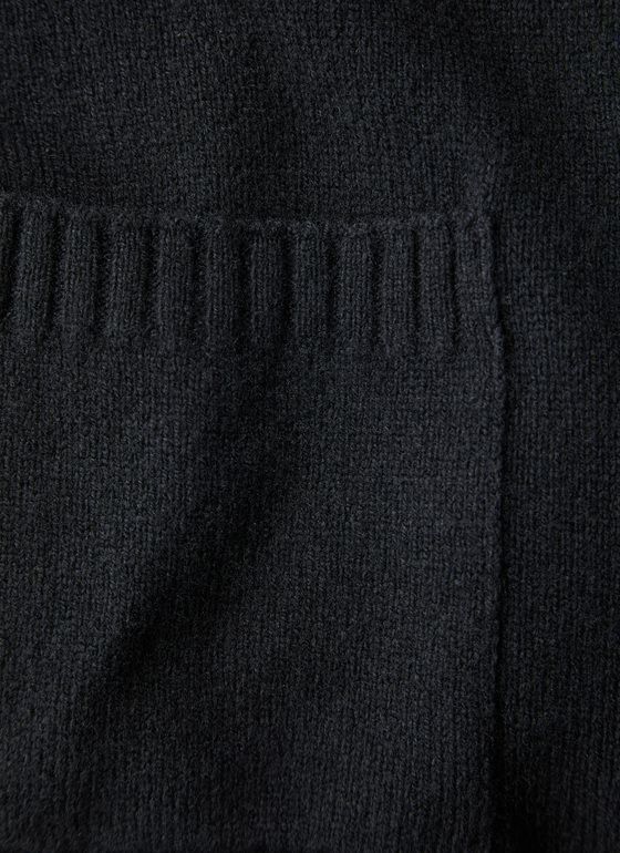 Strickjacke Schalkragen 1/1 Arm Black Frontansicht