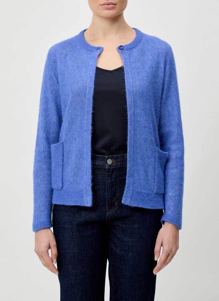 Strickjacke Knopf 1/1 Arm, Ultramarine Detailansicht 1