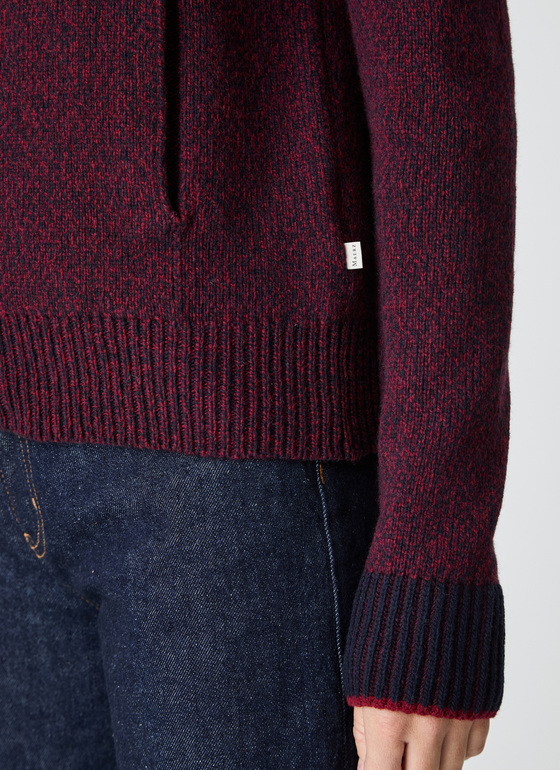 Strickjacke Zip 1/1 Arm Oxid Red Frontansicht