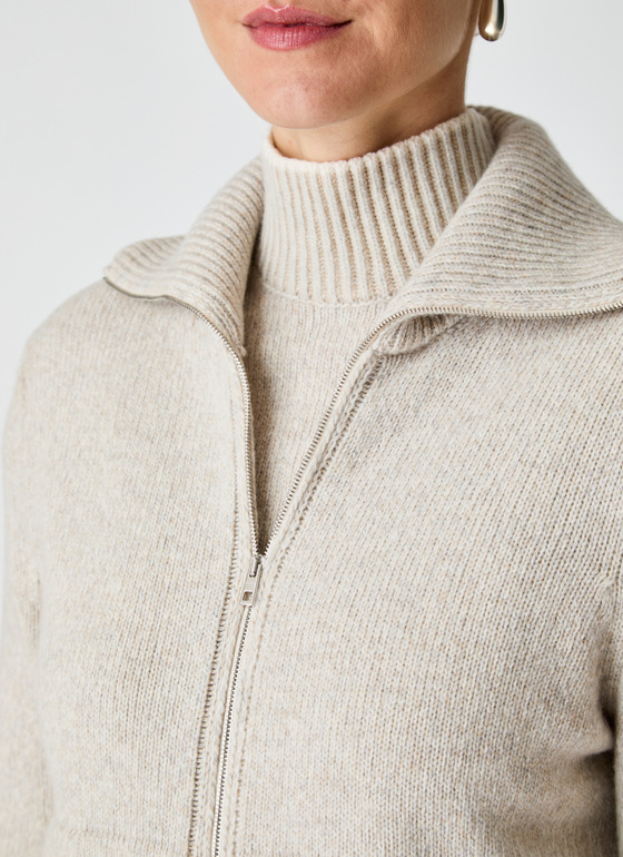 Strickjacke Zip 1/1 Arm Gravel Path Frontansicht