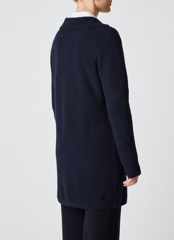 Strickjacke 1/1 Arm Navy Frontansicht