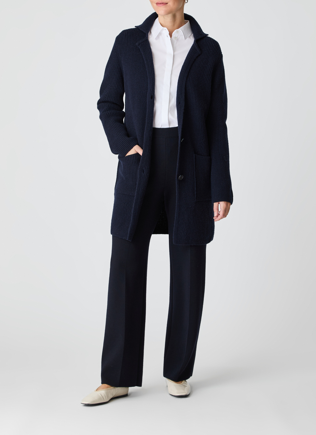 Strickjacke 1/1 Arm, Navy Detailansicht 1