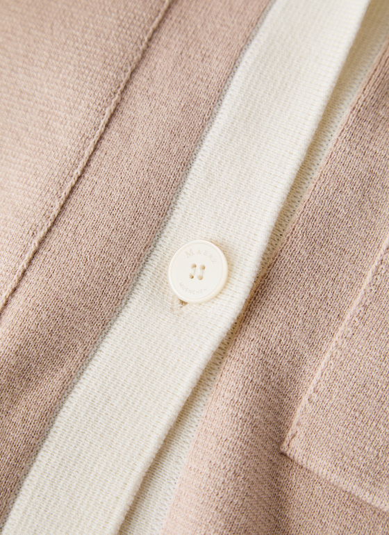 Strickjacke Knopf 1/1 Arm Sand Frontansicht