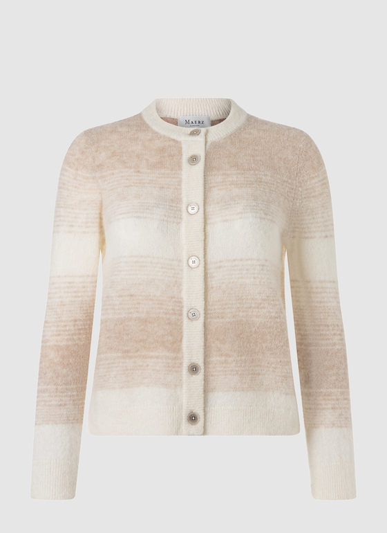 Strickjacke 1/1 Arm Sand Frontansicht