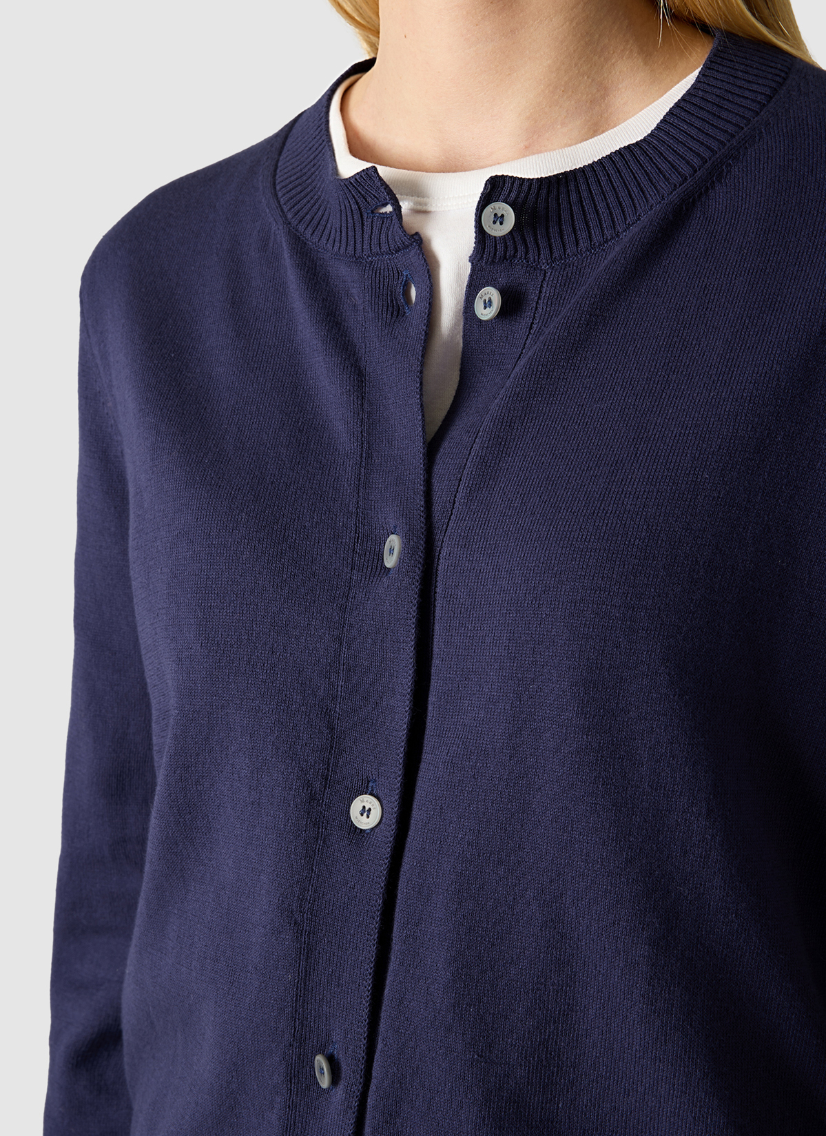 Strickjacke Schalkragen 1/1 Arm, Midnight Sail Detailansicht 1