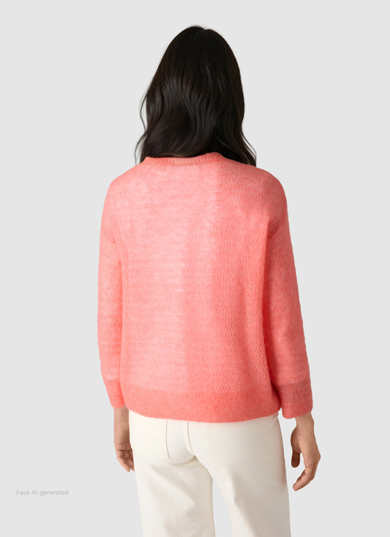 Strickjacke Knopf 1/1 Arm Flamingo Frontansicht