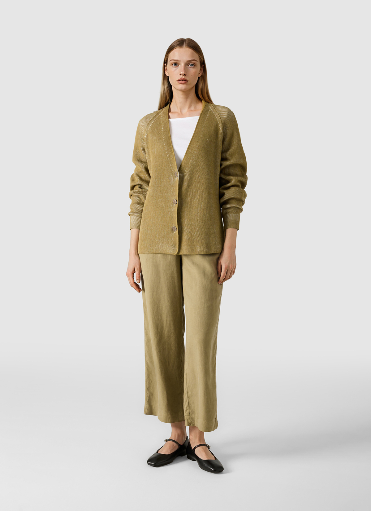 Strick Cardigan 1/1 Arm, Dried Herb Detailansicht 2