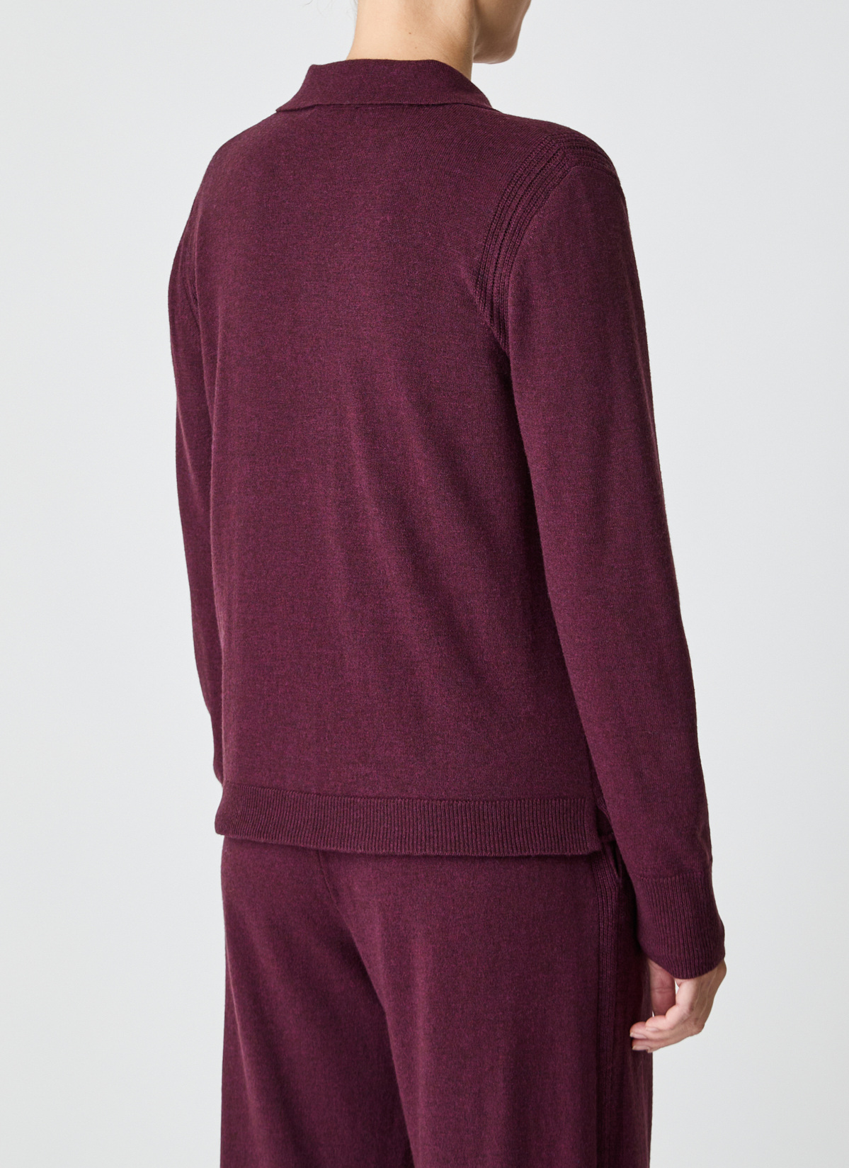 Strickjacke Knopf 1/1 Arm, Oxid Red Rückansicht