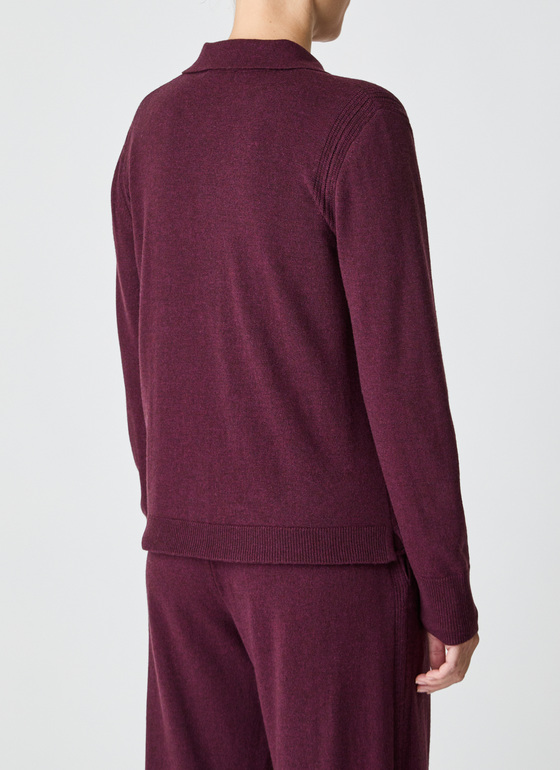 Strickjacke Knopf 1/1 Arm Oxid Red Frontansicht