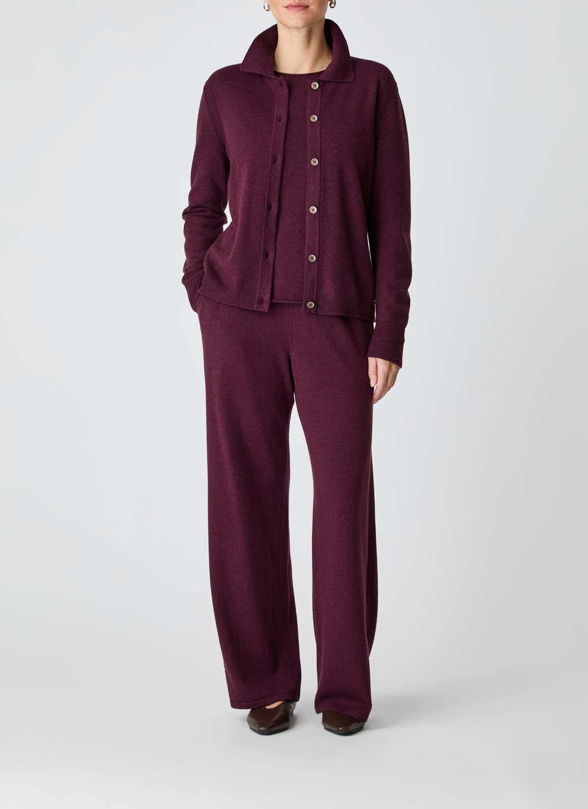 Strickjacke Knopf 1/1 Arm, Oxid Red Detailansicht 1