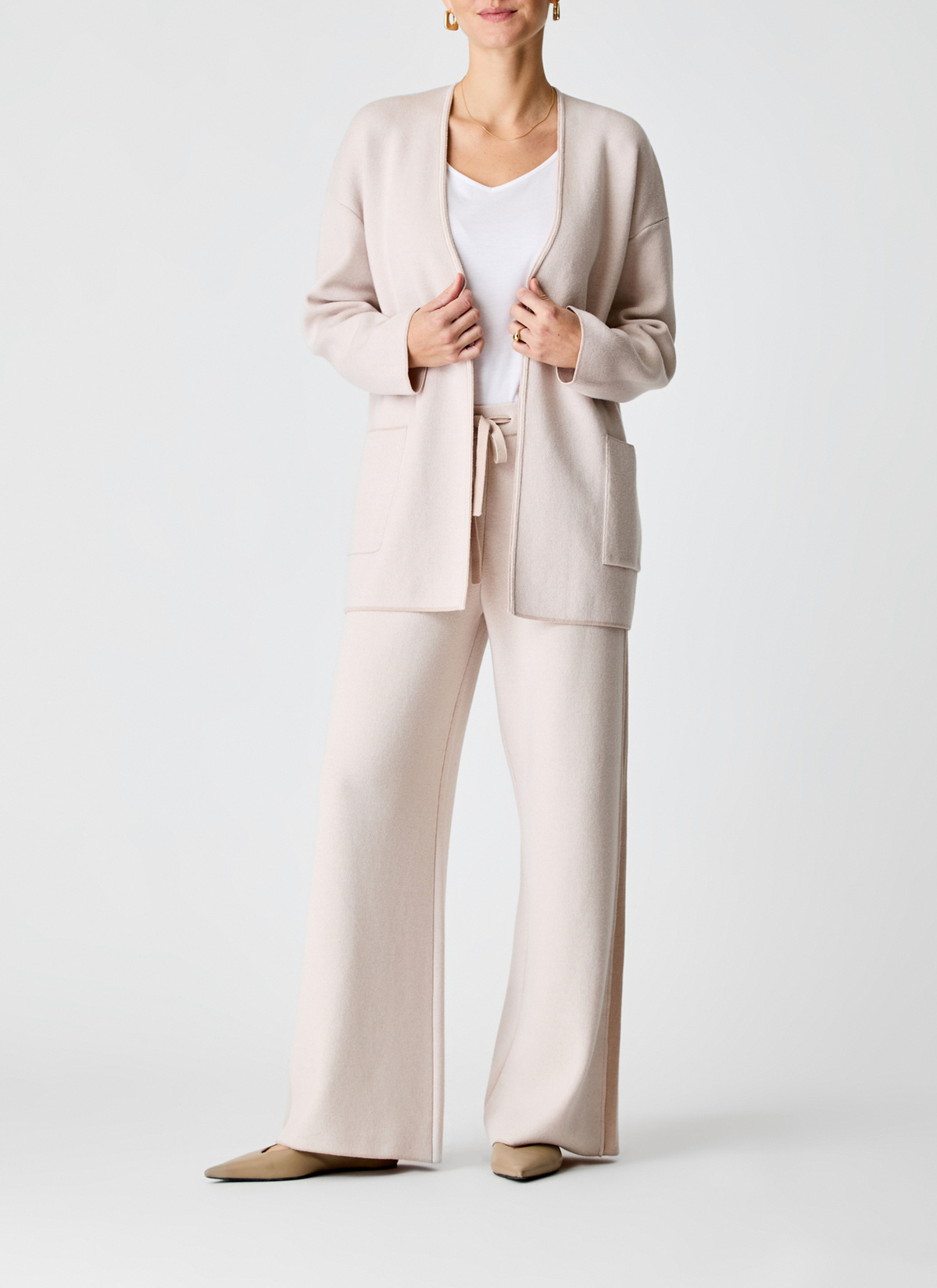 Strickjacke 1/1 Arm, Sand Detailansicht 1