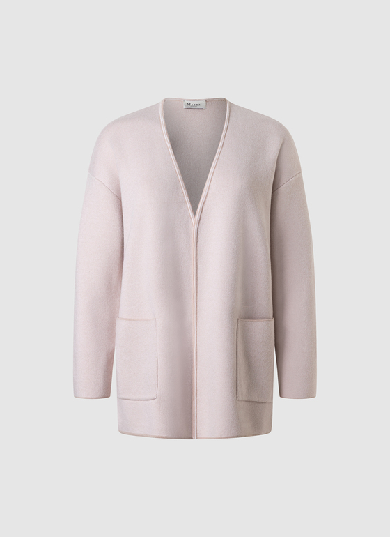 Strickjacke 1/1 Arm Sand Frontansicht