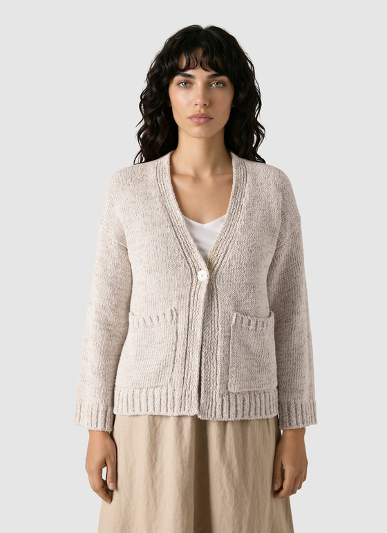 Strickjacke lang French Oak Frontansicht