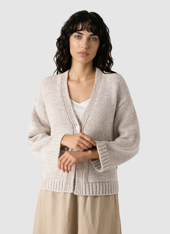 Strickjacke lang French Oak Frontansicht