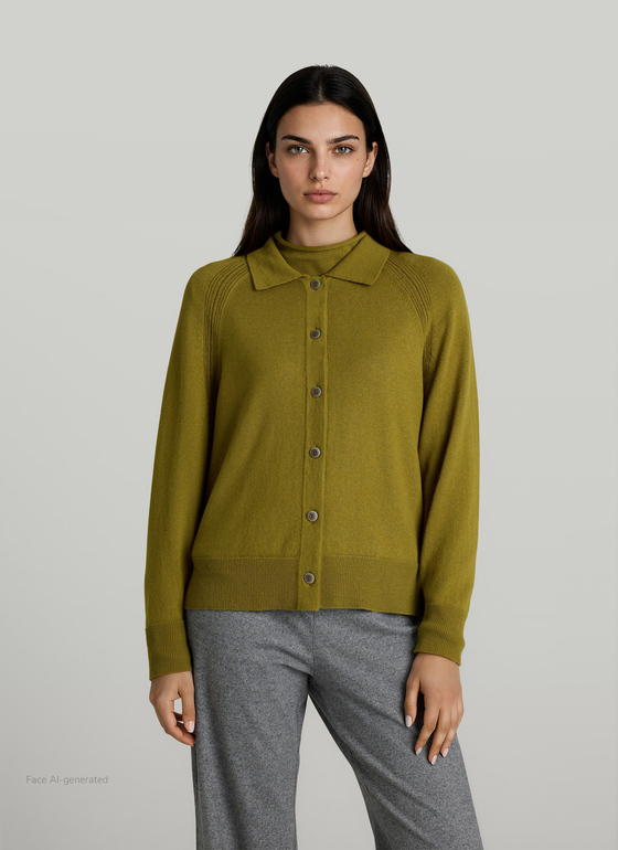 Strickjacke lang Autumn Forest Frontansicht