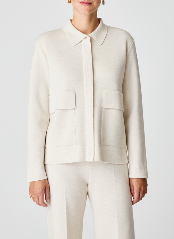 Strickjacke lang Off White Frontansicht