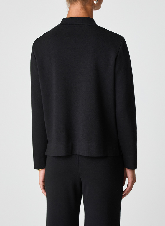Strickjacke lang Black Frontansicht