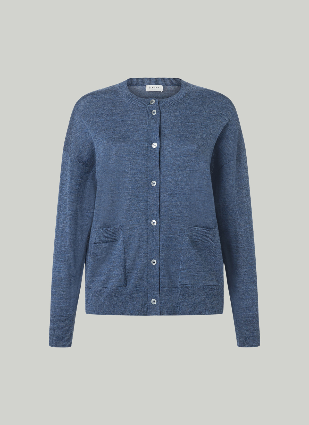 Strick Cardigan 1/1 Arm, Nimes Blue 