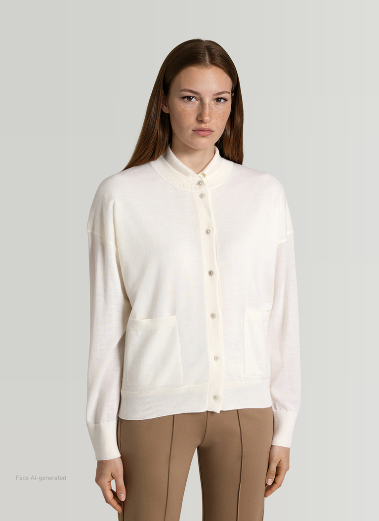 Strick CardiganNew White Frontansicht