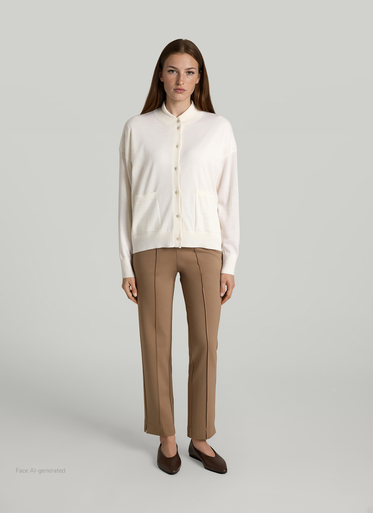Strick Cardigan 1/1 Arm, New White Detailansicht 2