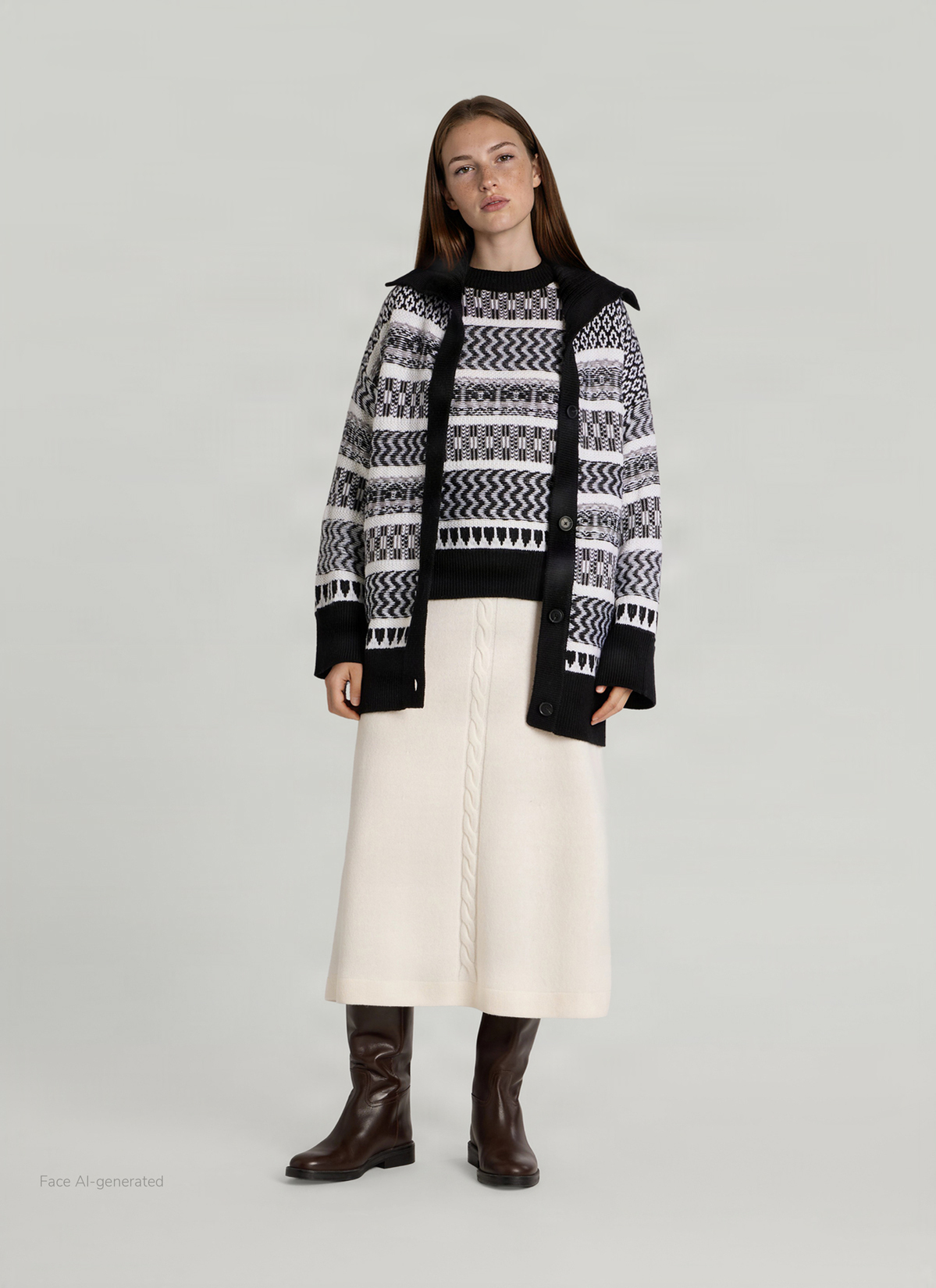 Strickjacke 1/1 Arm, Black Detailansicht 2