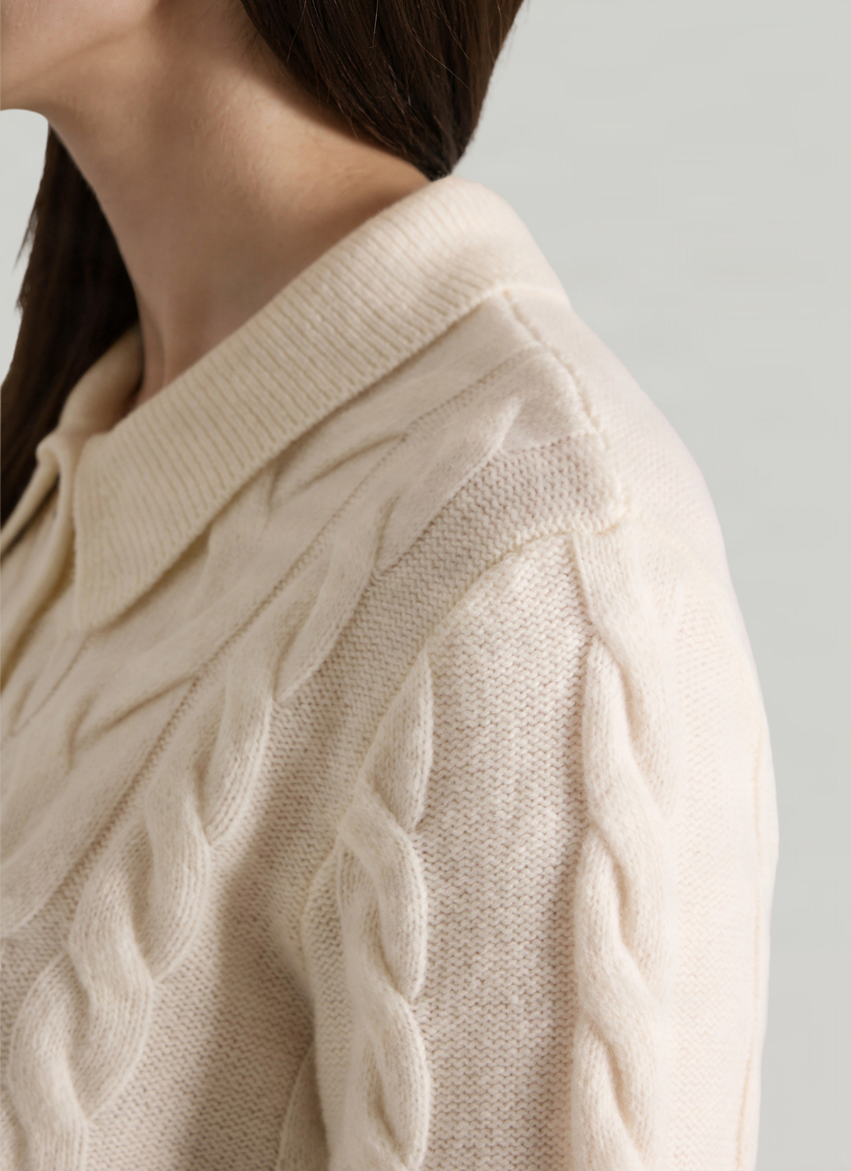 Strickjacke 1/1 Arm, New White Detailansicht 1