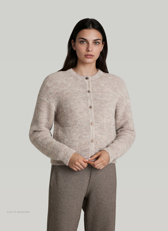 Strickjacke 1/1 Arm Autumn Stone Frontansicht