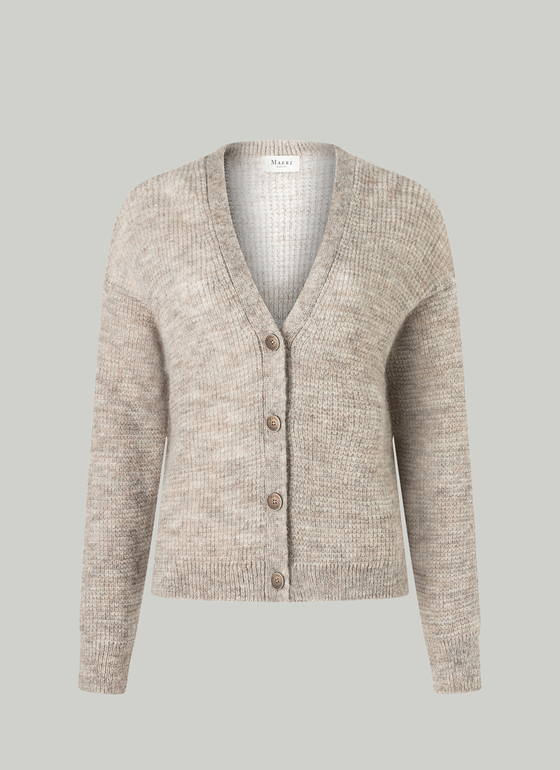 Strickjacke Knopf 1/1 Arm Autumn Stone Frontansicht