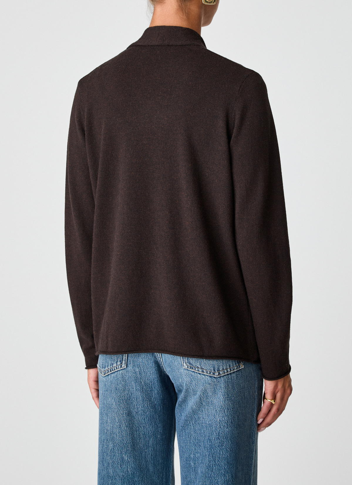 Strickjacke 1/1 Arm, Dark Espresso Rückansicht