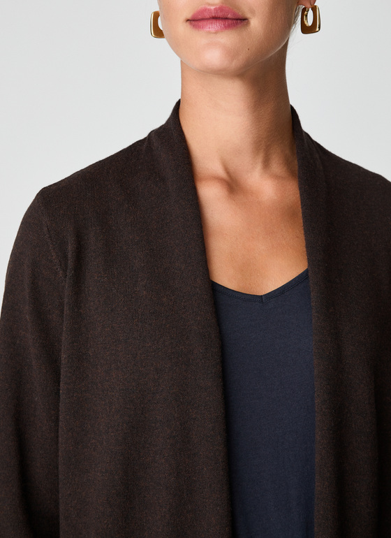 Strickjacke 1/1 Arm Dark Espresso Frontansicht