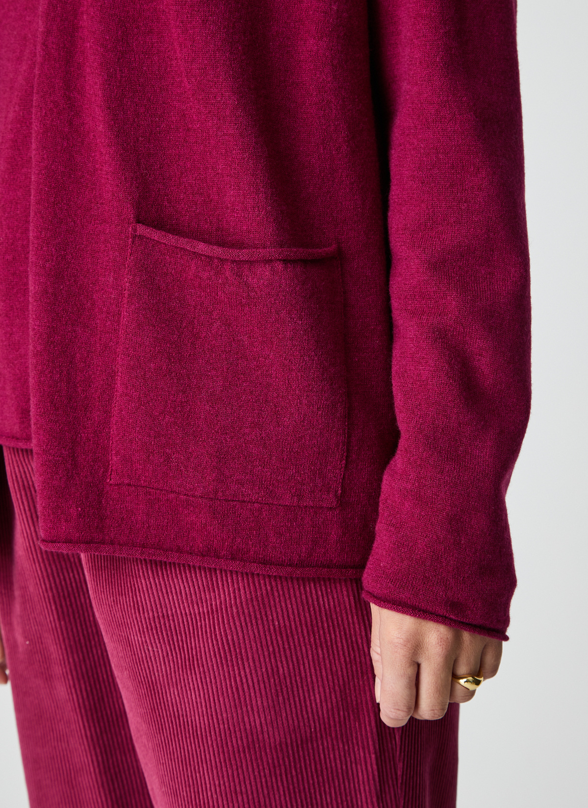 Strickjacke 1/1 Arm, Bordeaux Detailansicht 1