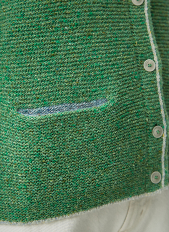 Strickjacke 1/1 Arm Green Mint Frontansicht