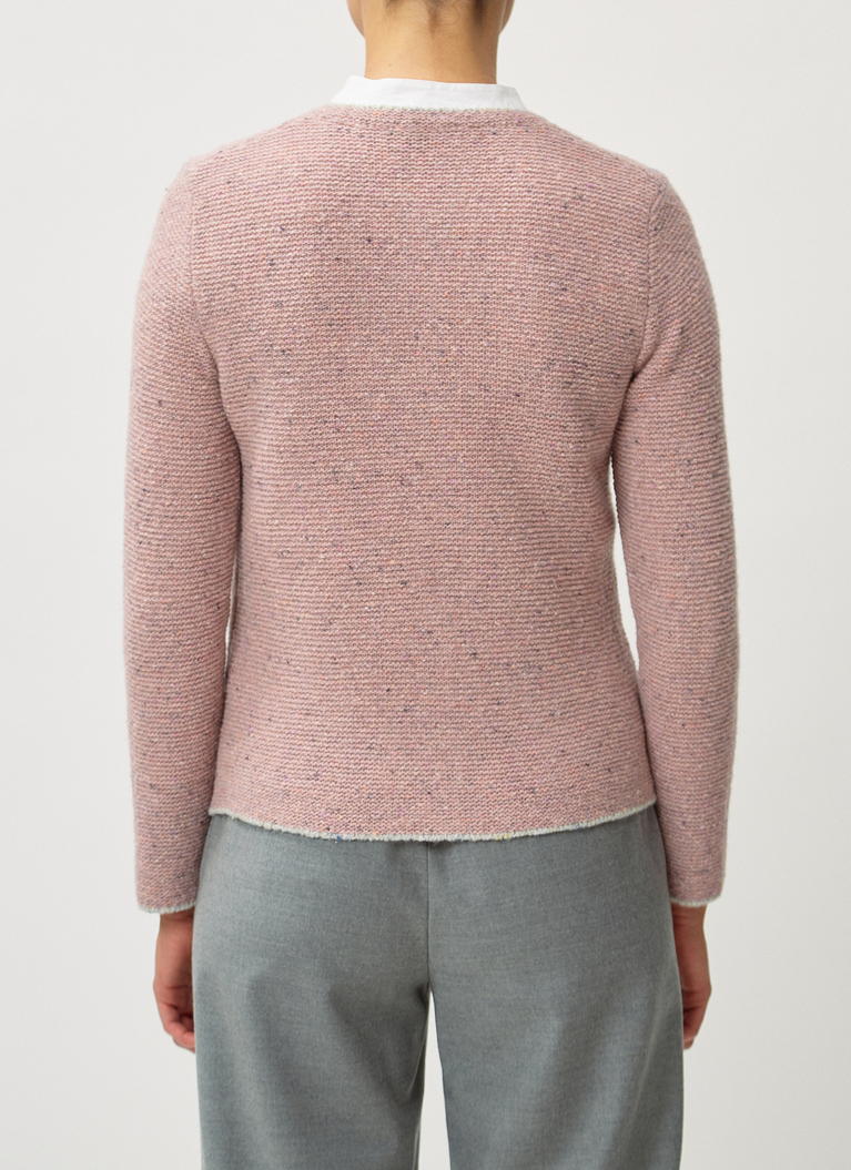 Strickjacke 1/1 Arm, Rosé Rückansicht