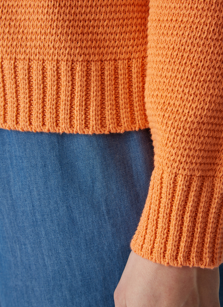 Strick Cardigan 1/1 Arm, Soft Tangerine Detailansicht 2