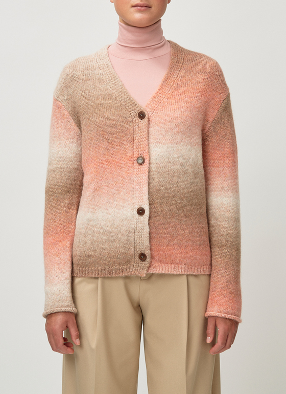 Strick Cardigan 1/1 Arm Rosé Frontansicht