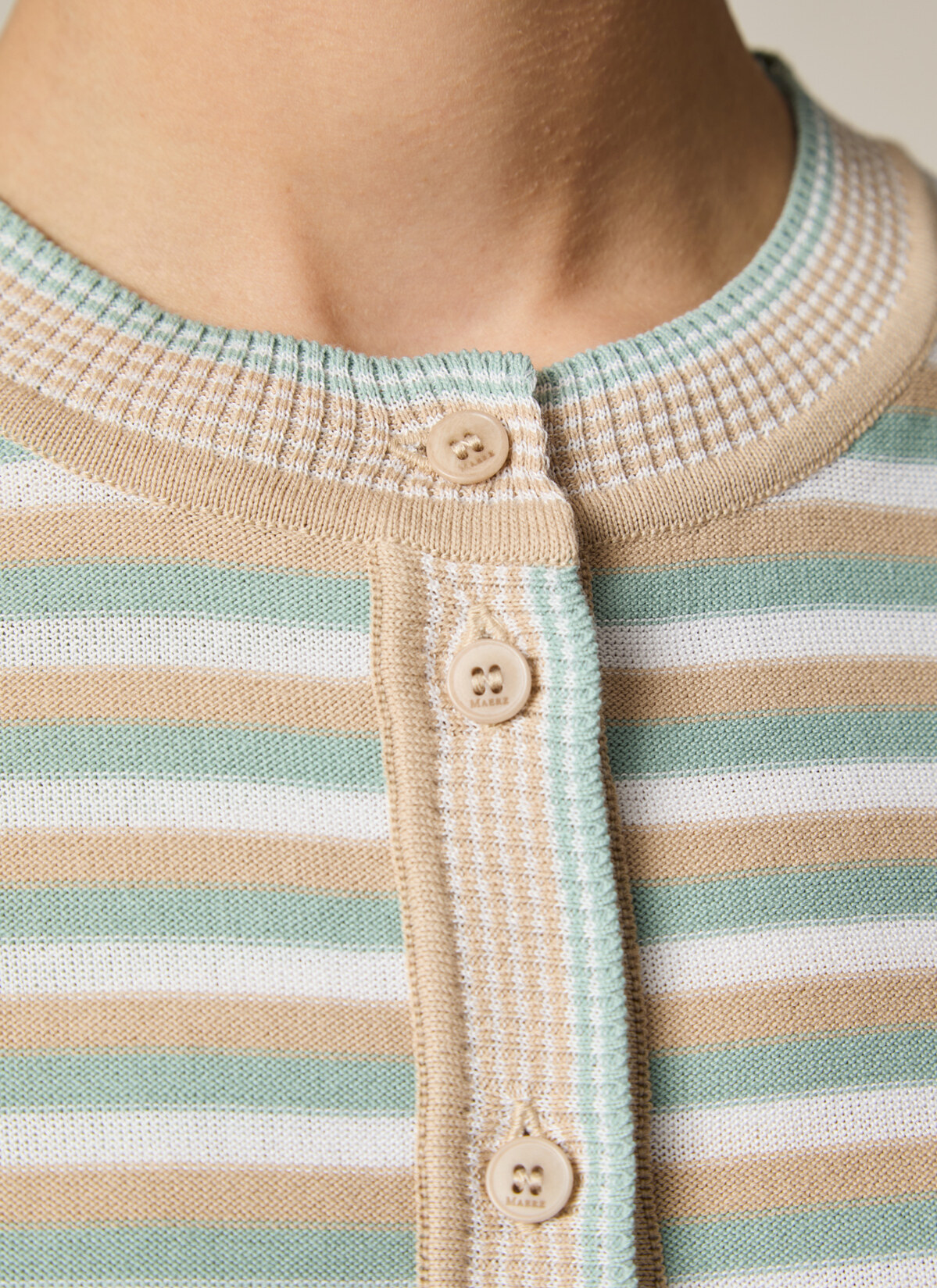 Strickjacke Knopf 1/1 Arm, Light Aqua Detailansicht 2