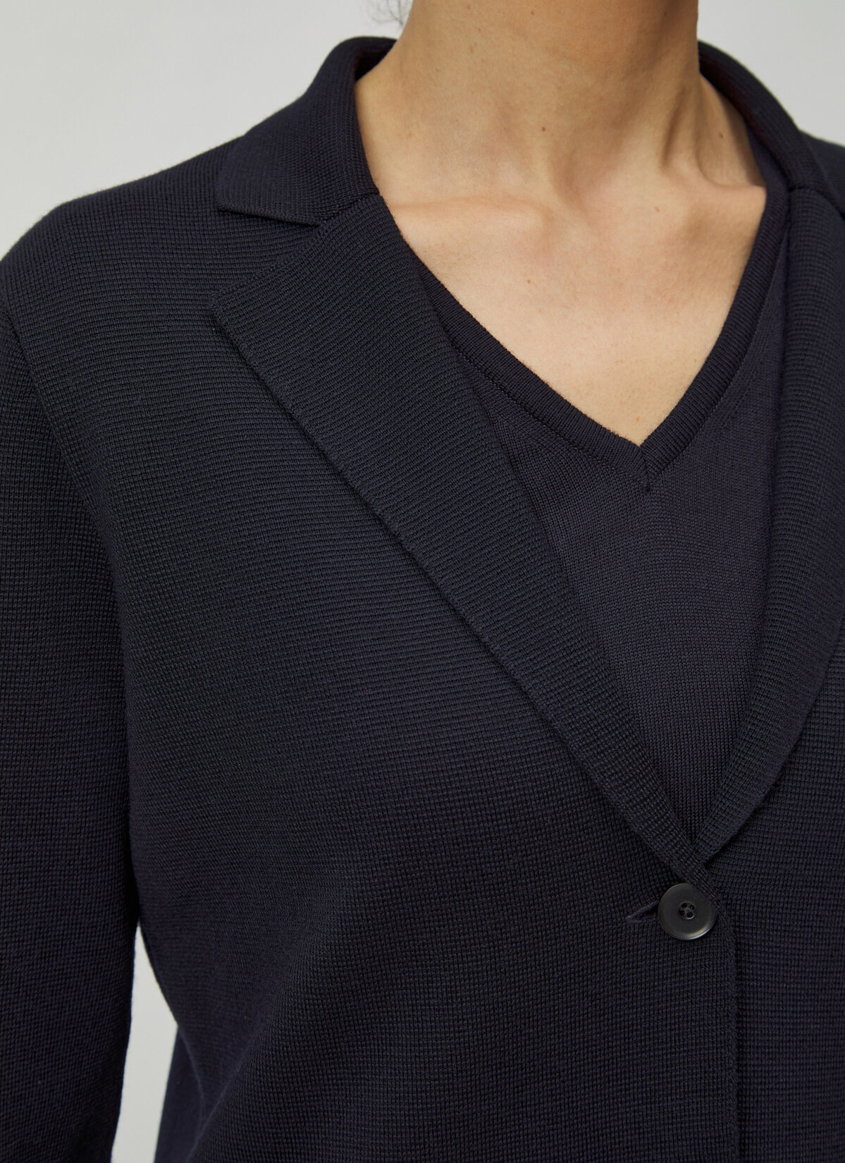 Strick Blazer, Navy Detailansicht 1