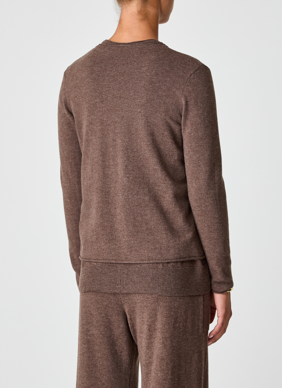 Strickjacke Knopf 1/1 Arm, Hardwood Rückansicht