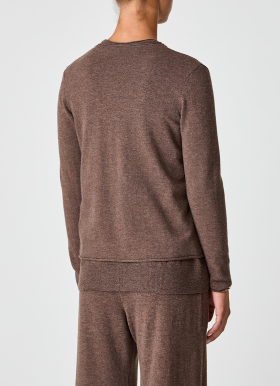 Strickjacke Knopf 1/1 Arm Hardwood Frontansicht