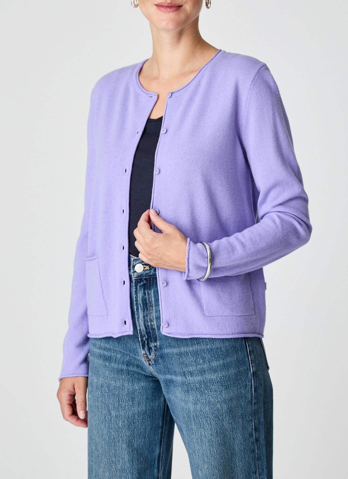 Strickjacke Knopf 1/1 Arm, Frosted Lavender Detailansicht 1