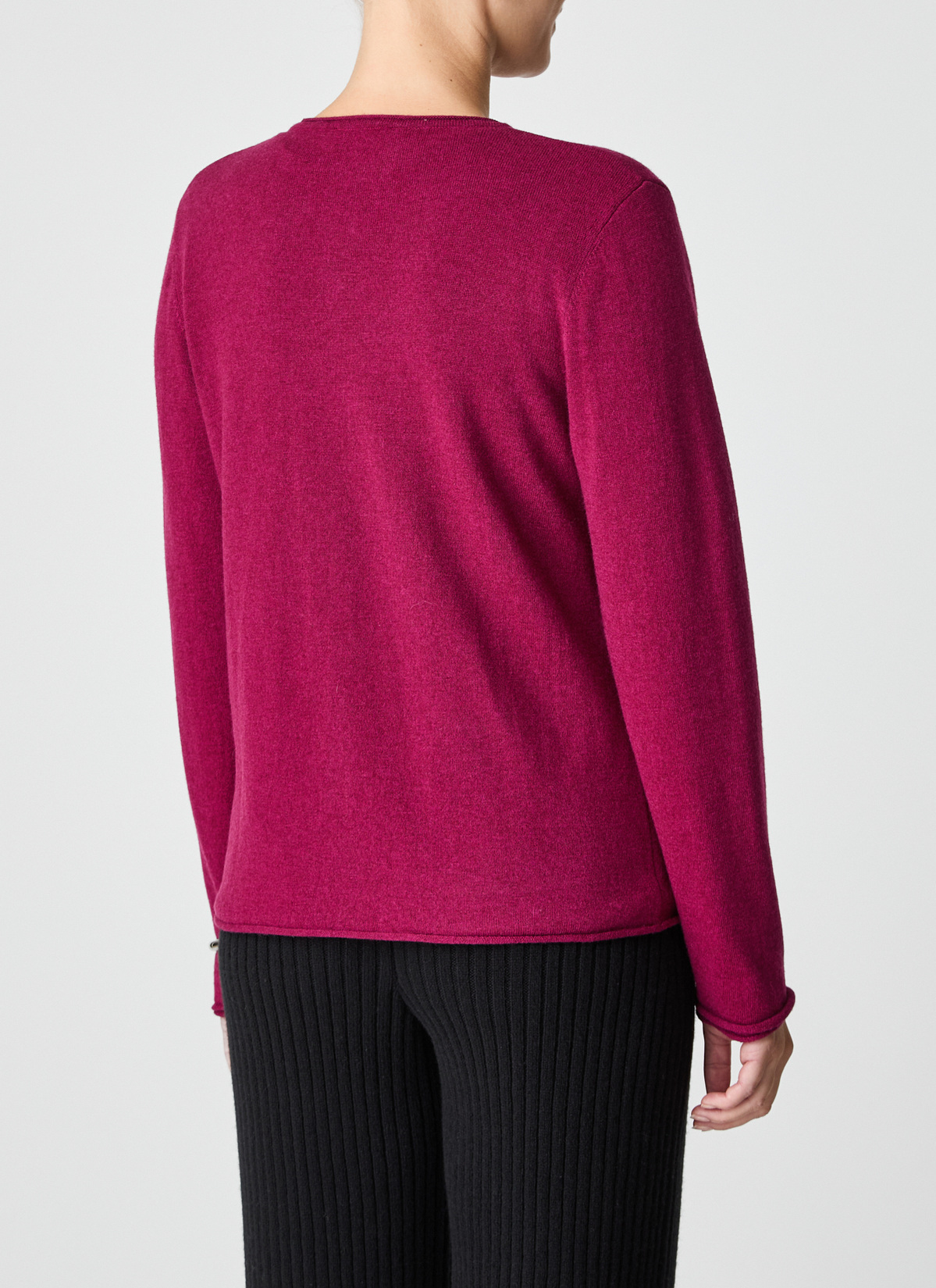 Strickjacke Knopf 1/1 Arm, Bordeaux Rückansicht