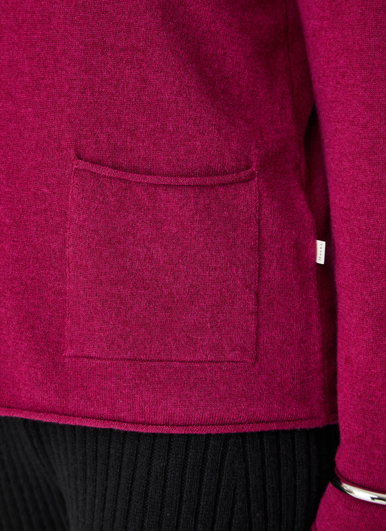 Strickjacke Knopf 1/1 Arm Bordeaux Frontansicht