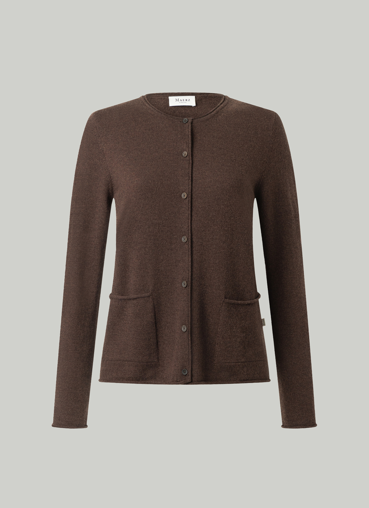 Strickjacke 1/1 Arm, Dark Coffee