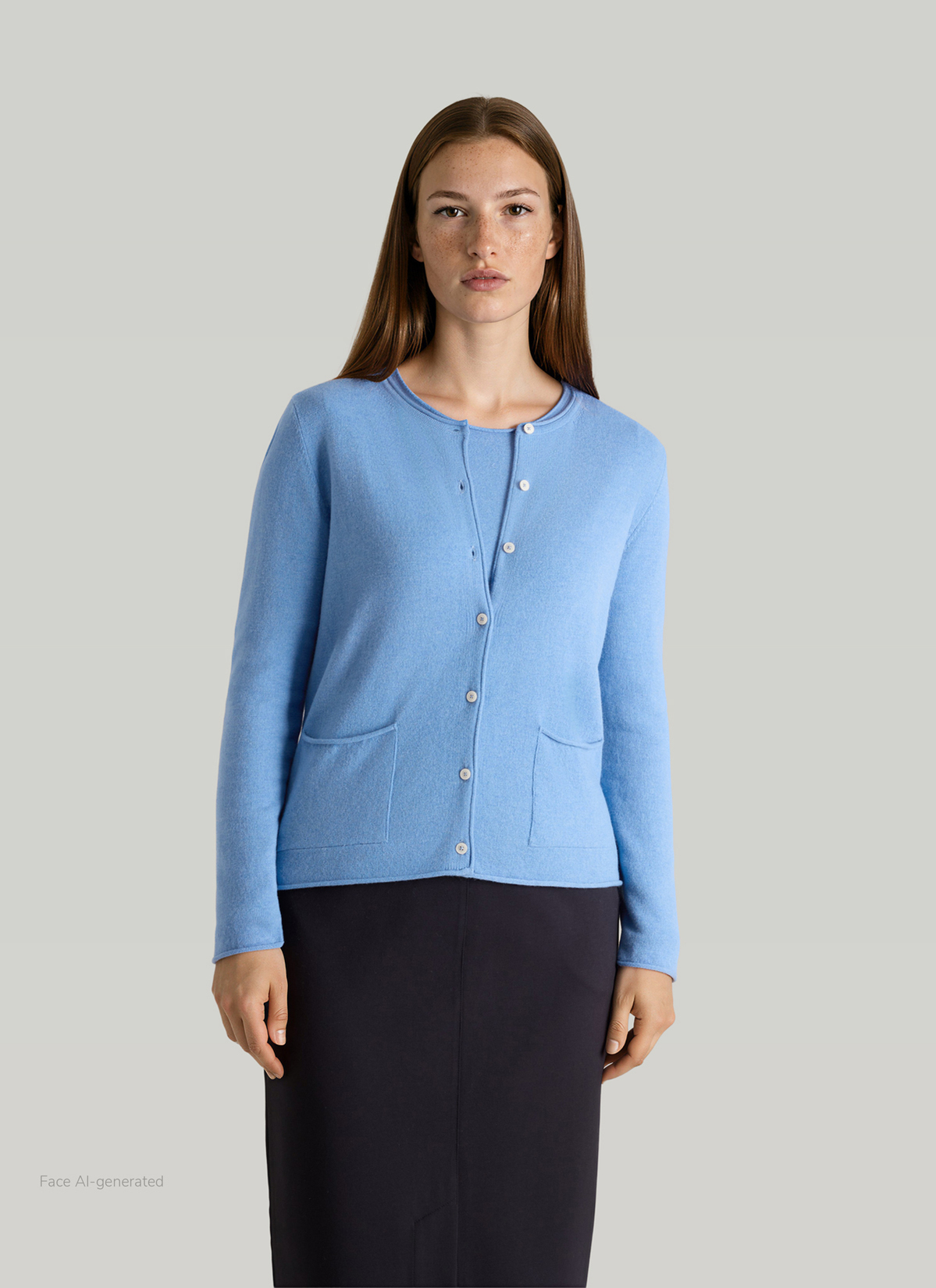 Strickjacke 1/1 Arm, Dutch Blue Frontansicht
